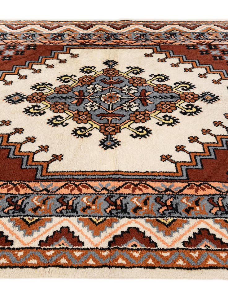 Detail image of  4' 11 x 8'  Hand Knotted Moroccan Wool Rug