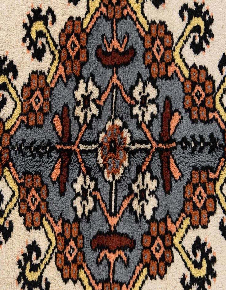 Detail image of  4' 11 x 8'  Hand Knotted Moroccan Wool Rug