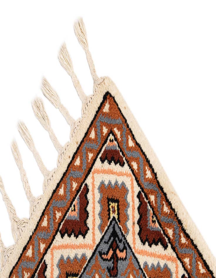 Detail image of  4' 11 x 8'  Hand Knotted Moroccan Wool Rug