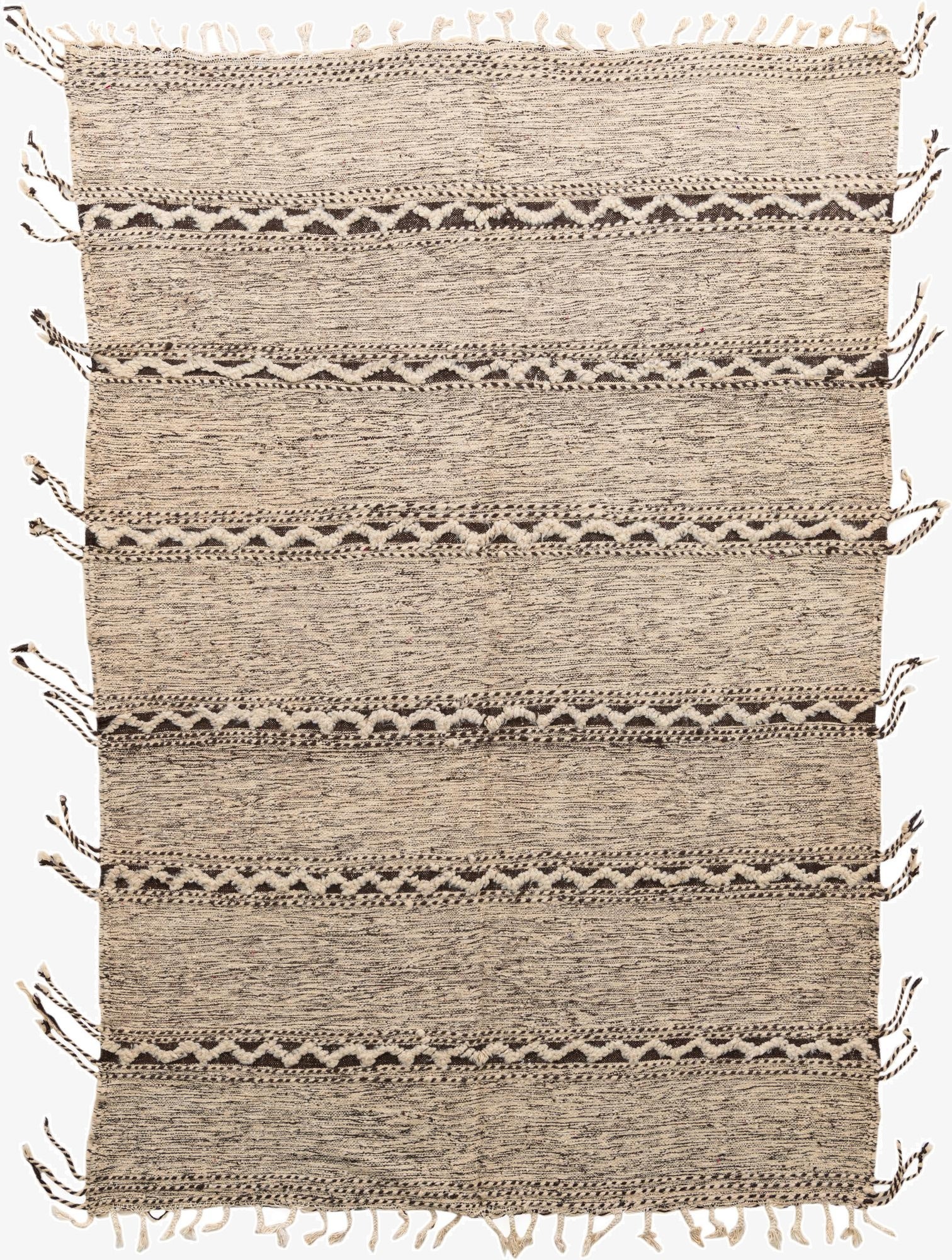  6' 4 x 9' 4  Hand Knotted Moroccan Wool Rug