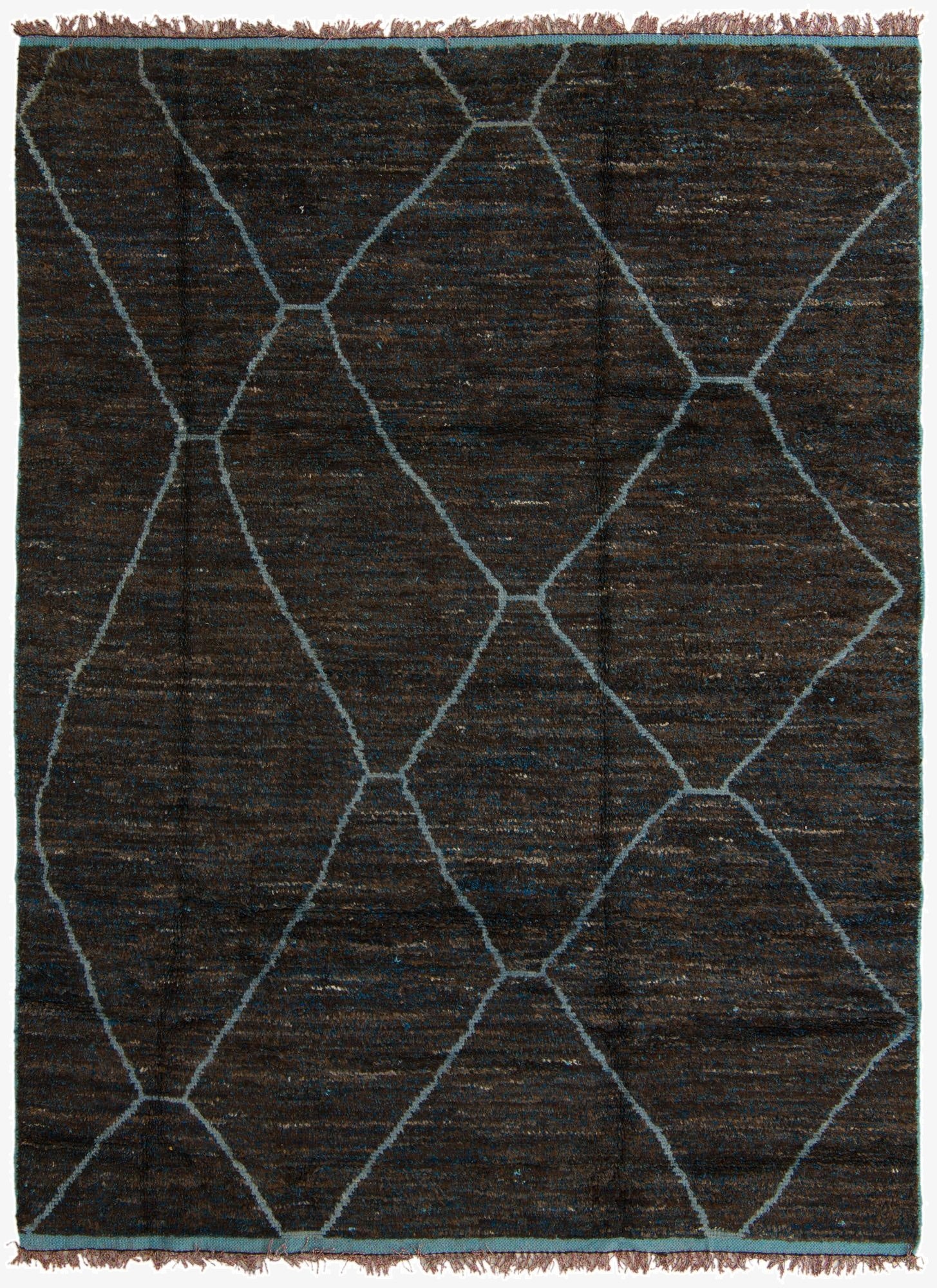  7' 11 x 10' 8  Hand Knotted Moroccan Wool Rug