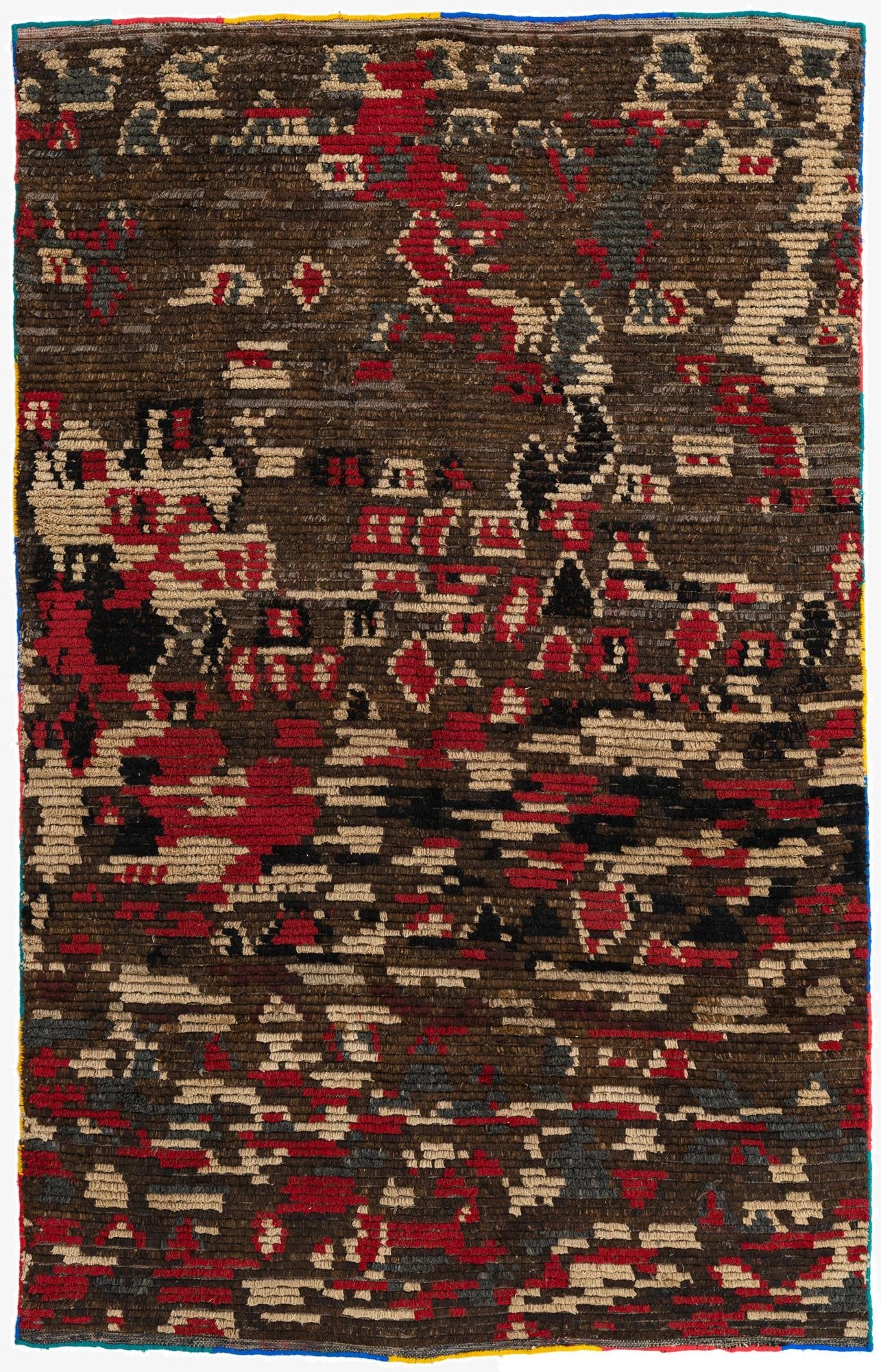  5' x 7' 9  Hand Knotted Moroccan Wool Rug