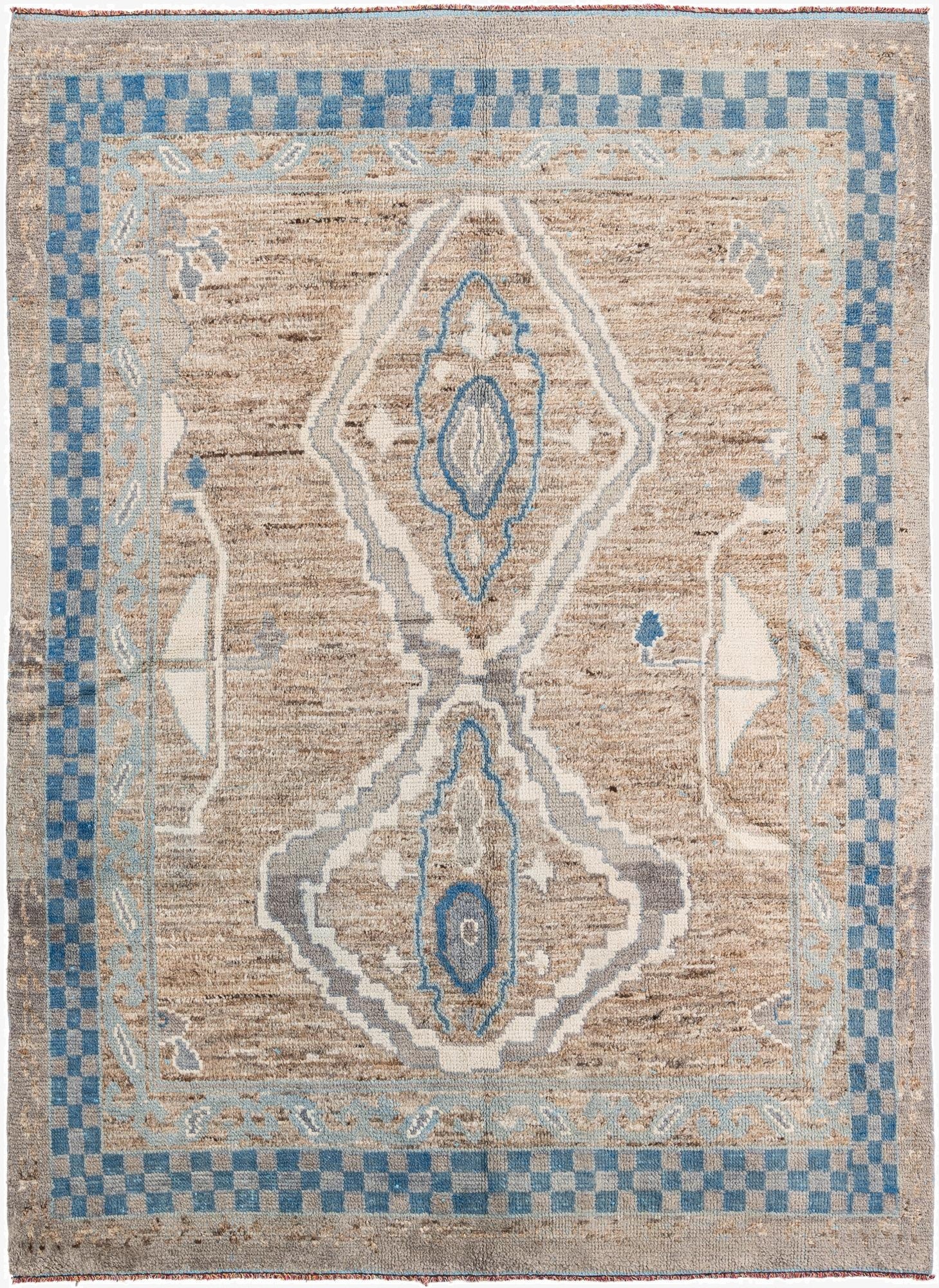  7' 5 x 10' 2  Hand Knotted Moroccan Wool Rug