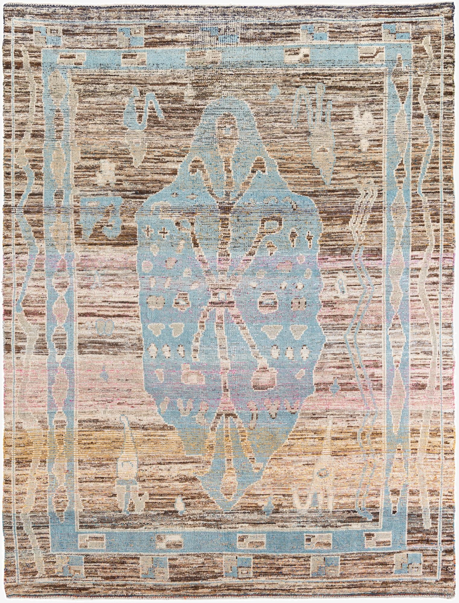 9' x 11' 9  Hand Knotted Moroccan Wool Rug