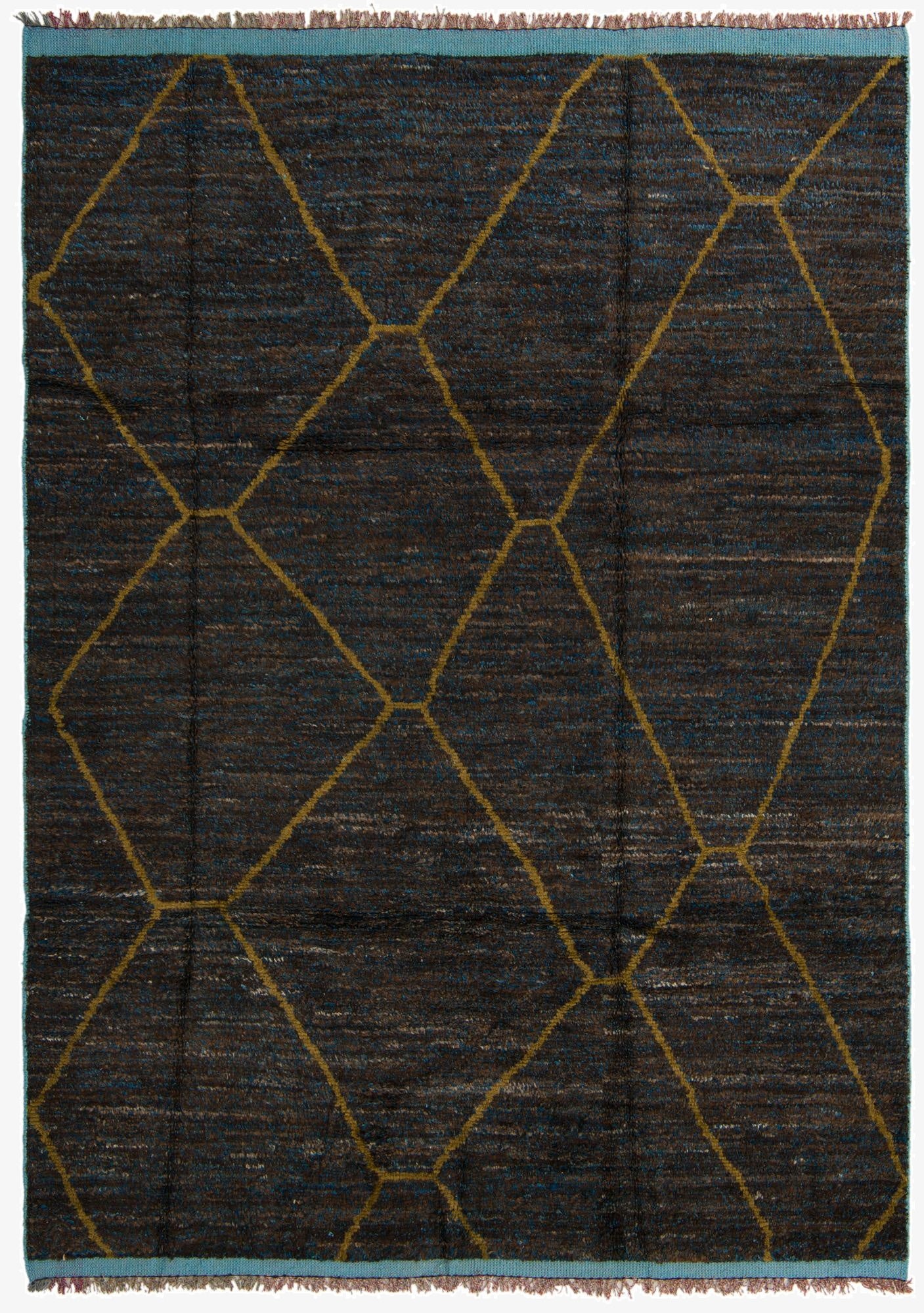  7' 9 x 10' 11  Hand Knotted Moroccan Wool Rug