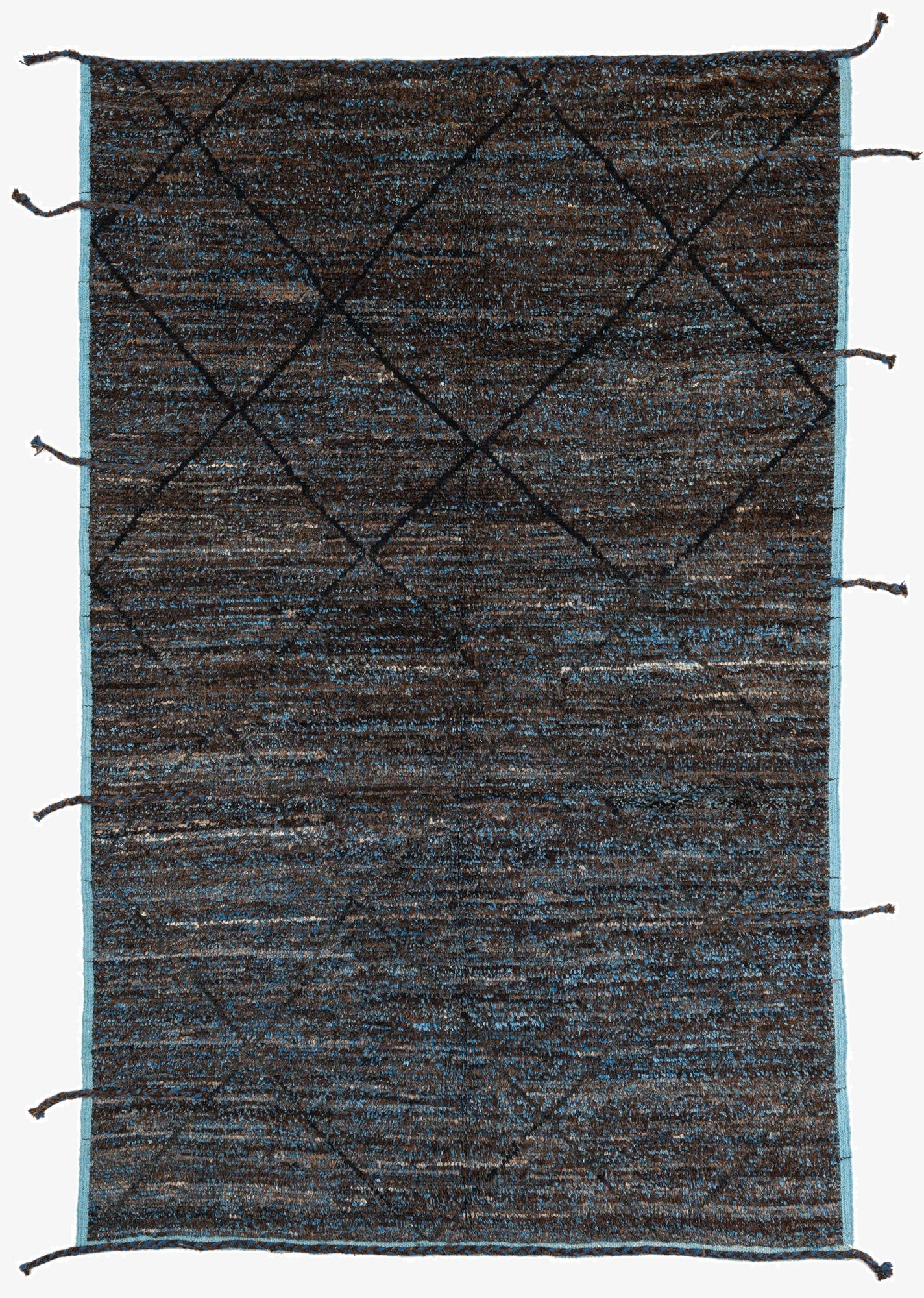  6' 1 x 9' 2  Hand Knotted Moroccan Wool Rug