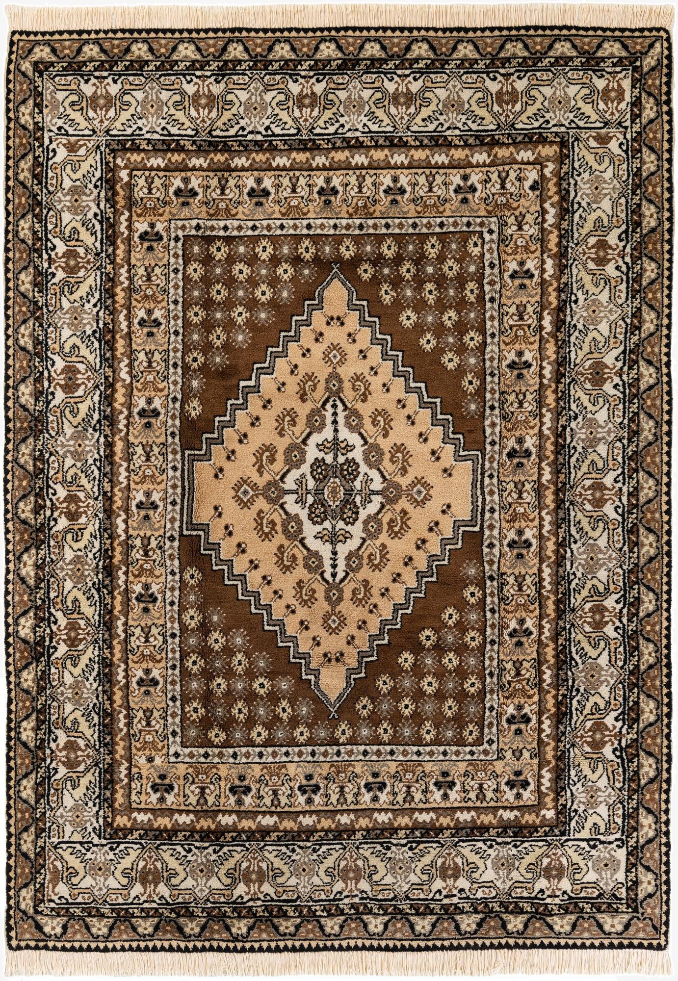  6' 7 x 9' 3  Hand Knotted Moroccan Wool Rug