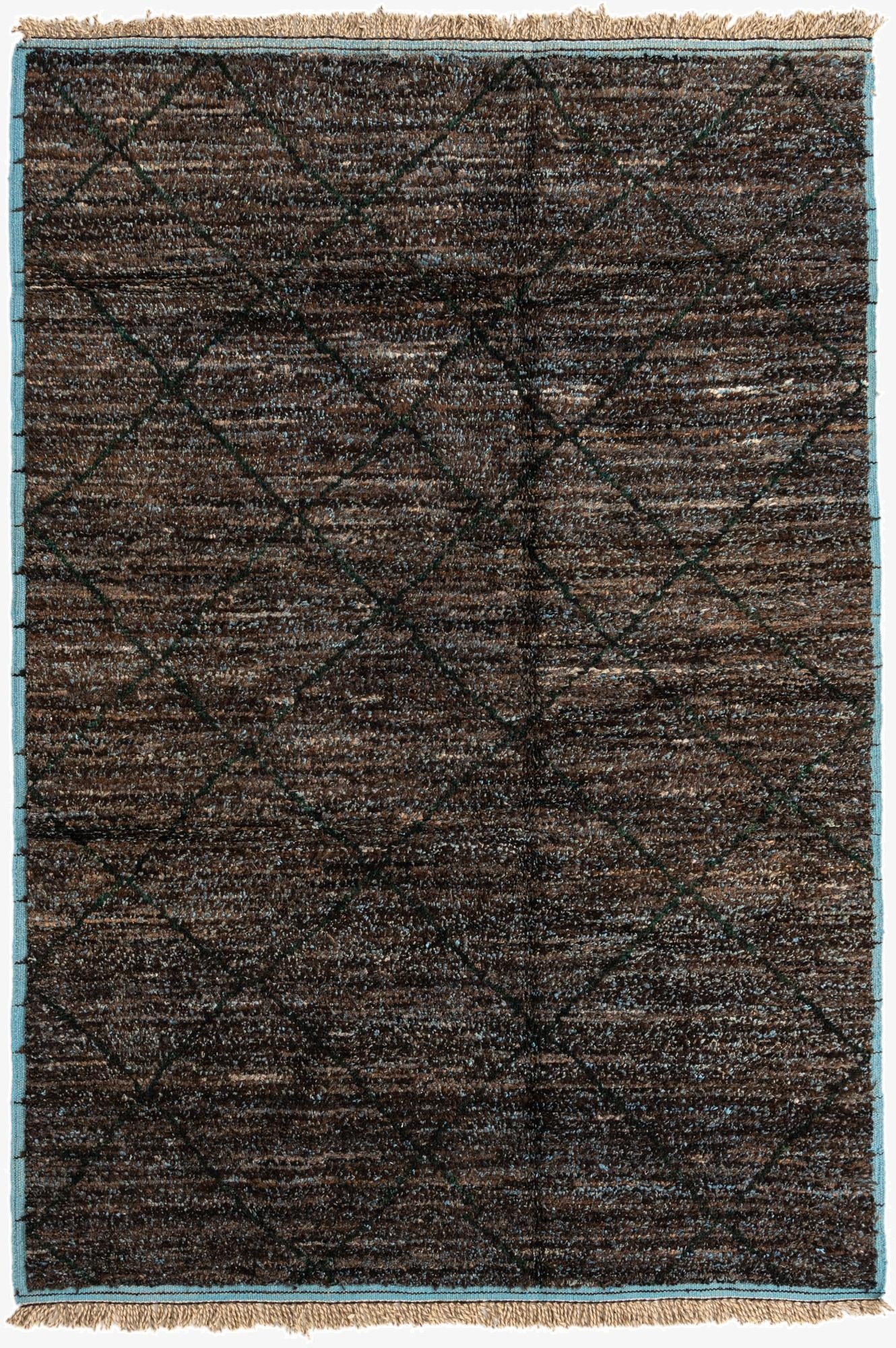  6' 1 x 9' 1  Hand Knotted Moroccan Wool Rug