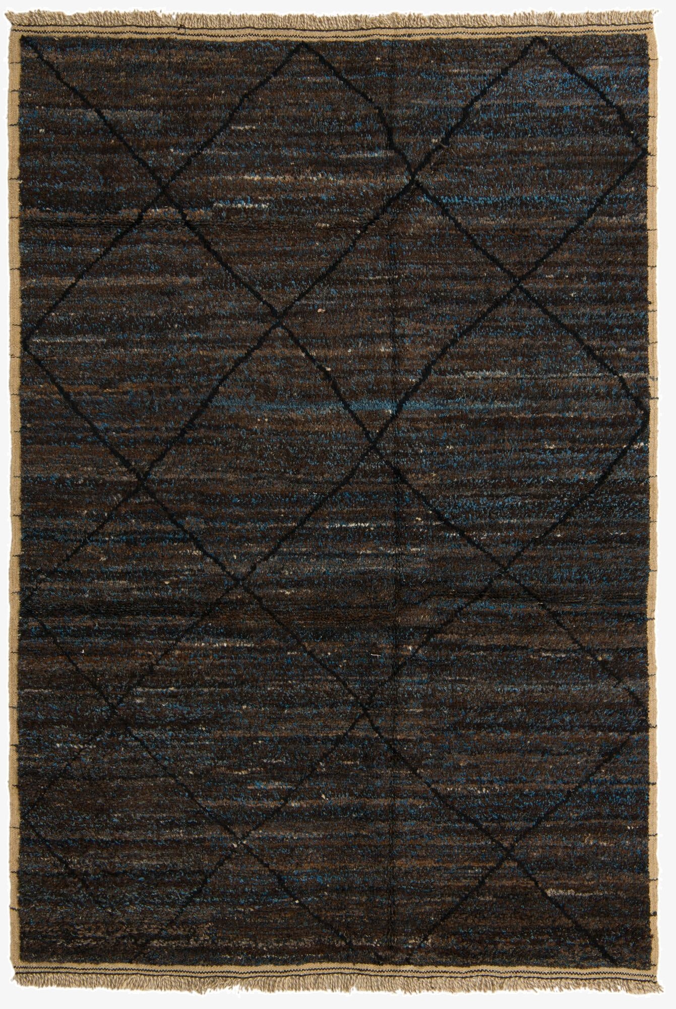  6' 4 x 9' 4  Hand Knotted Moroccan Wool Rug