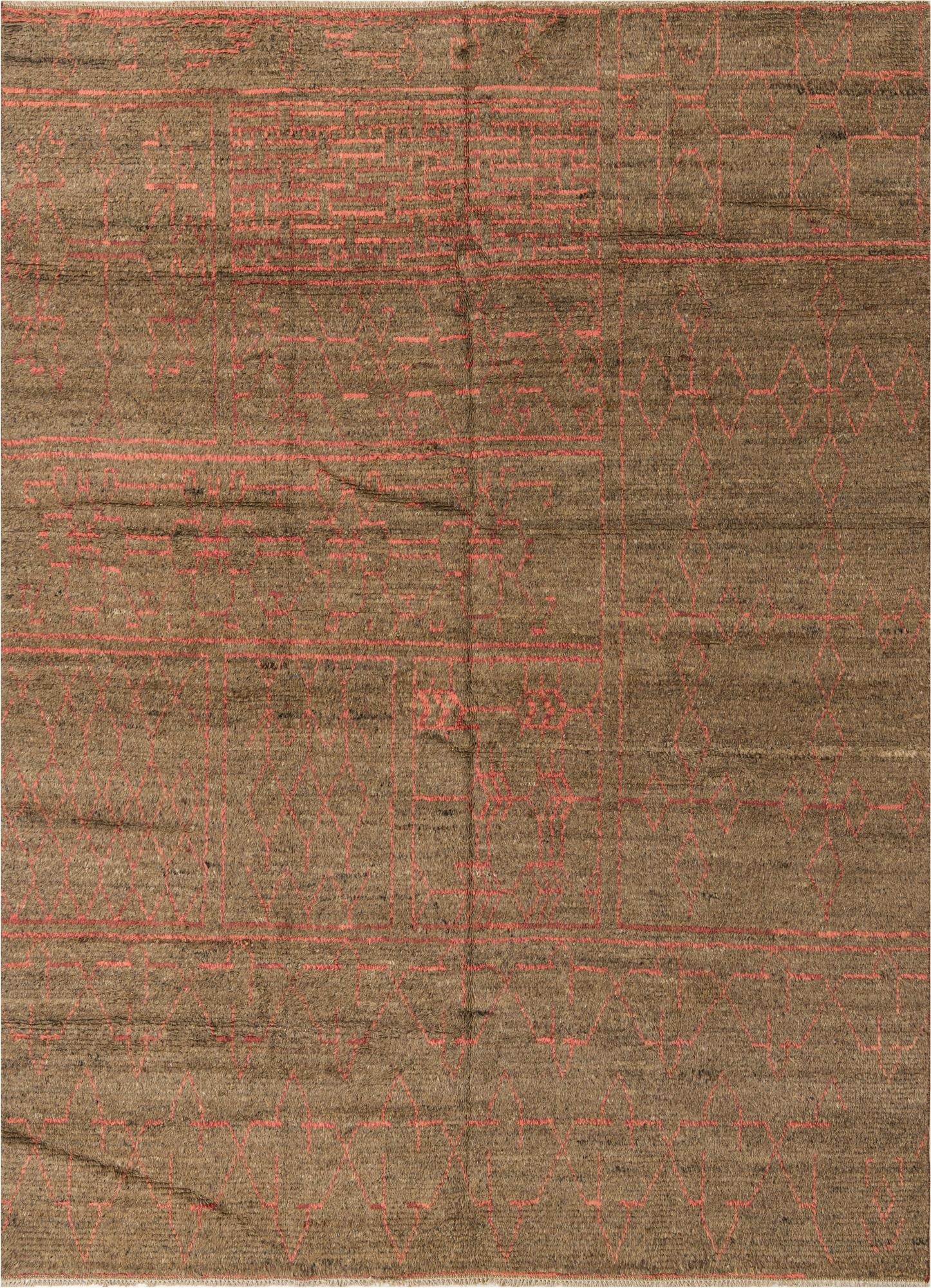  9' 2 x 12' 7  Hand Knotted Moroccan Wool Rug