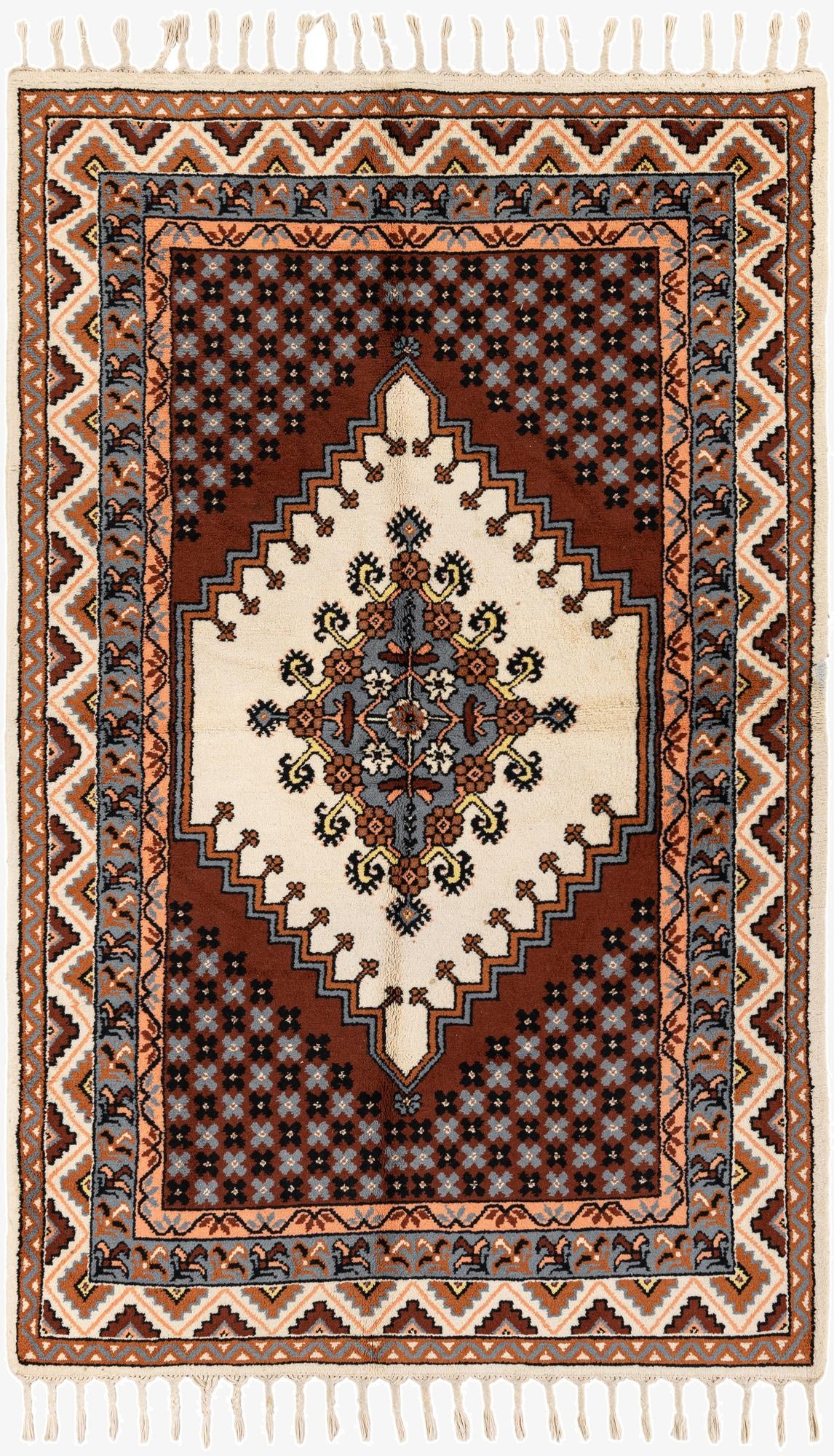  4' 11 x 8'  Hand Knotted Moroccan Wool Rug