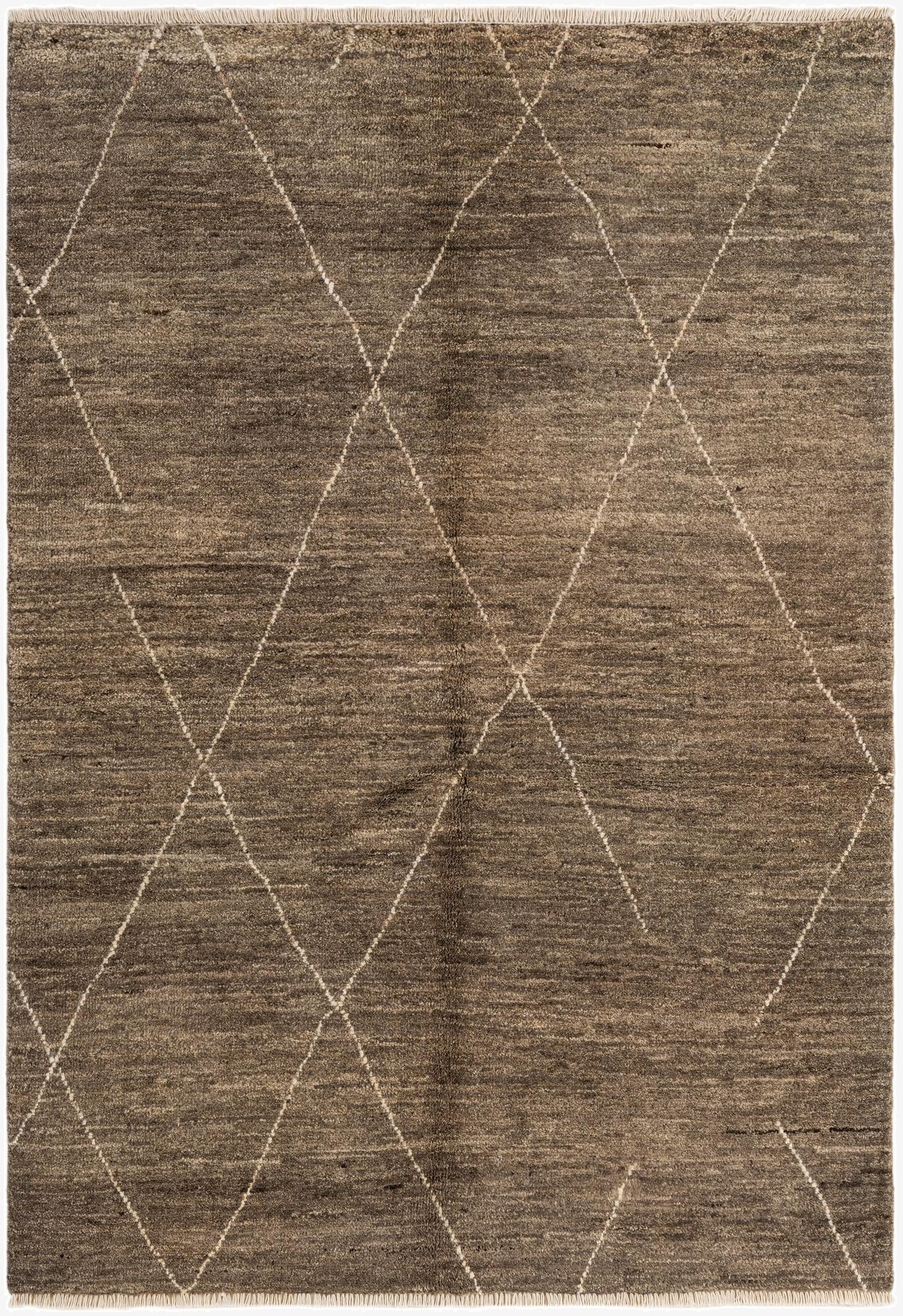  4' 7 x 6' 5  Hand Knotted Moroccan Wool Rug