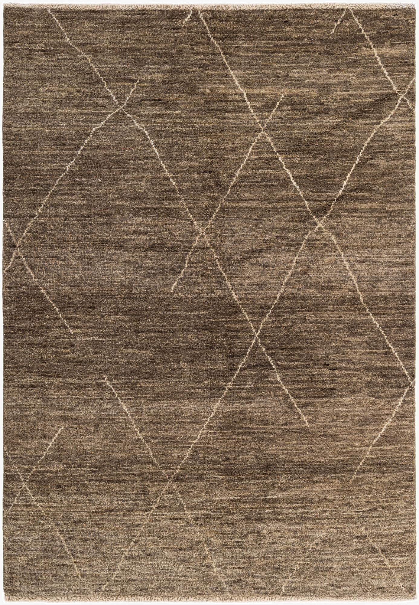  4' 8 x 6' 8  Hand Knotted Moroccan Wool Rug