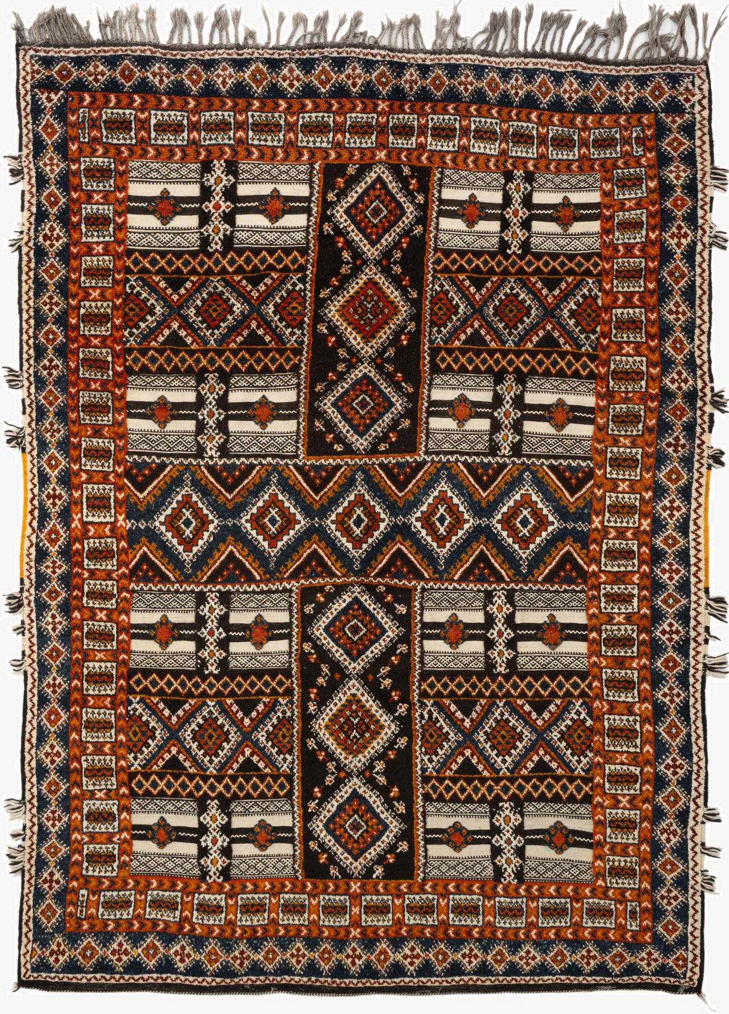  6' 5 x 8' 9  Hand Knotted Moroccan Oriental Wool Rug