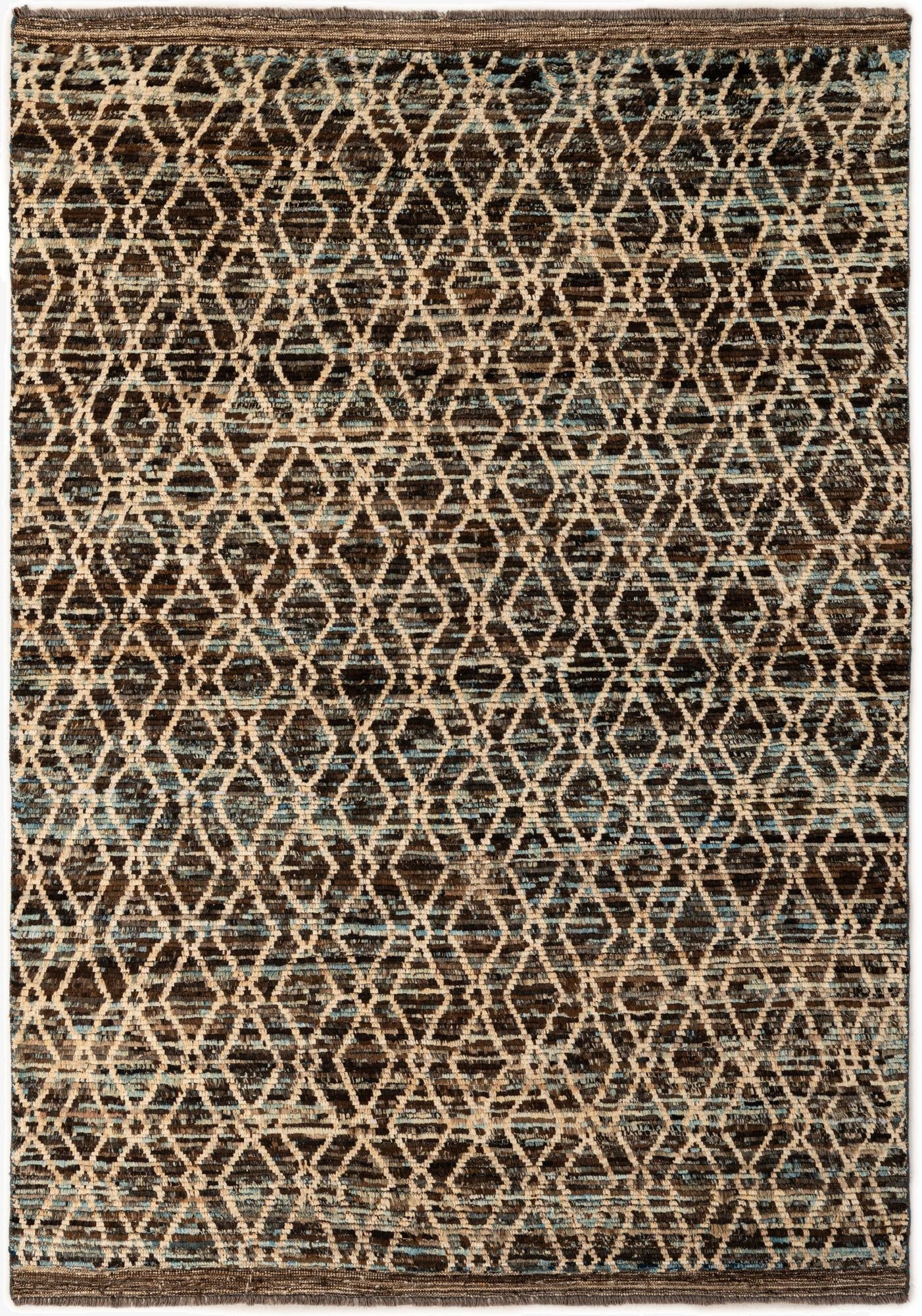  5' 9 x 8' 1  Hand Knotted Moroccan Wool Rug