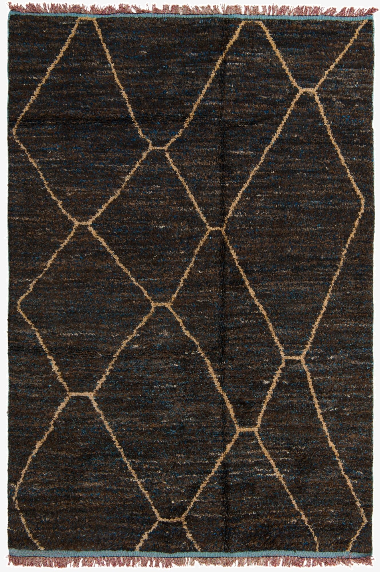  6' 3 x 9' 3  Hand Knotted Moroccan Wool Rug