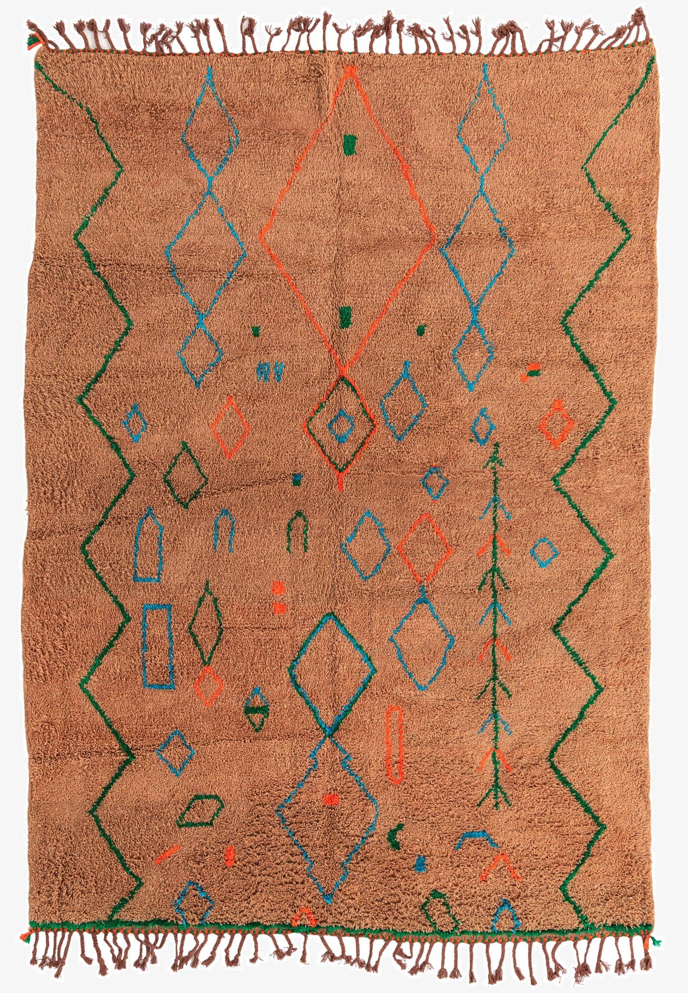  6' 10 x 9' 7  Hand Knotted Moroccan Wool Rug