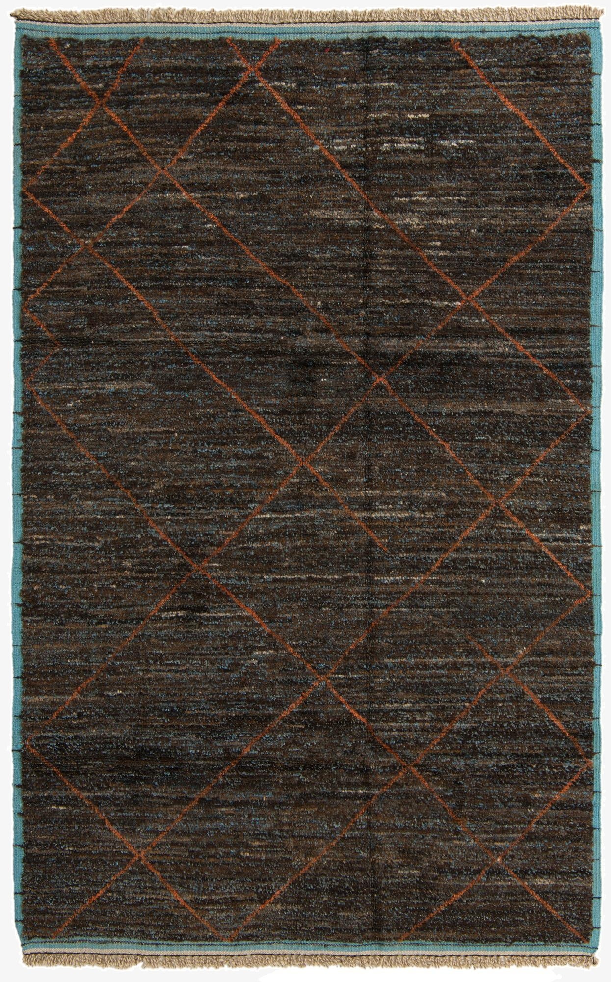  6' x 9' 6  Hand Knotted Moroccan Wool Rug