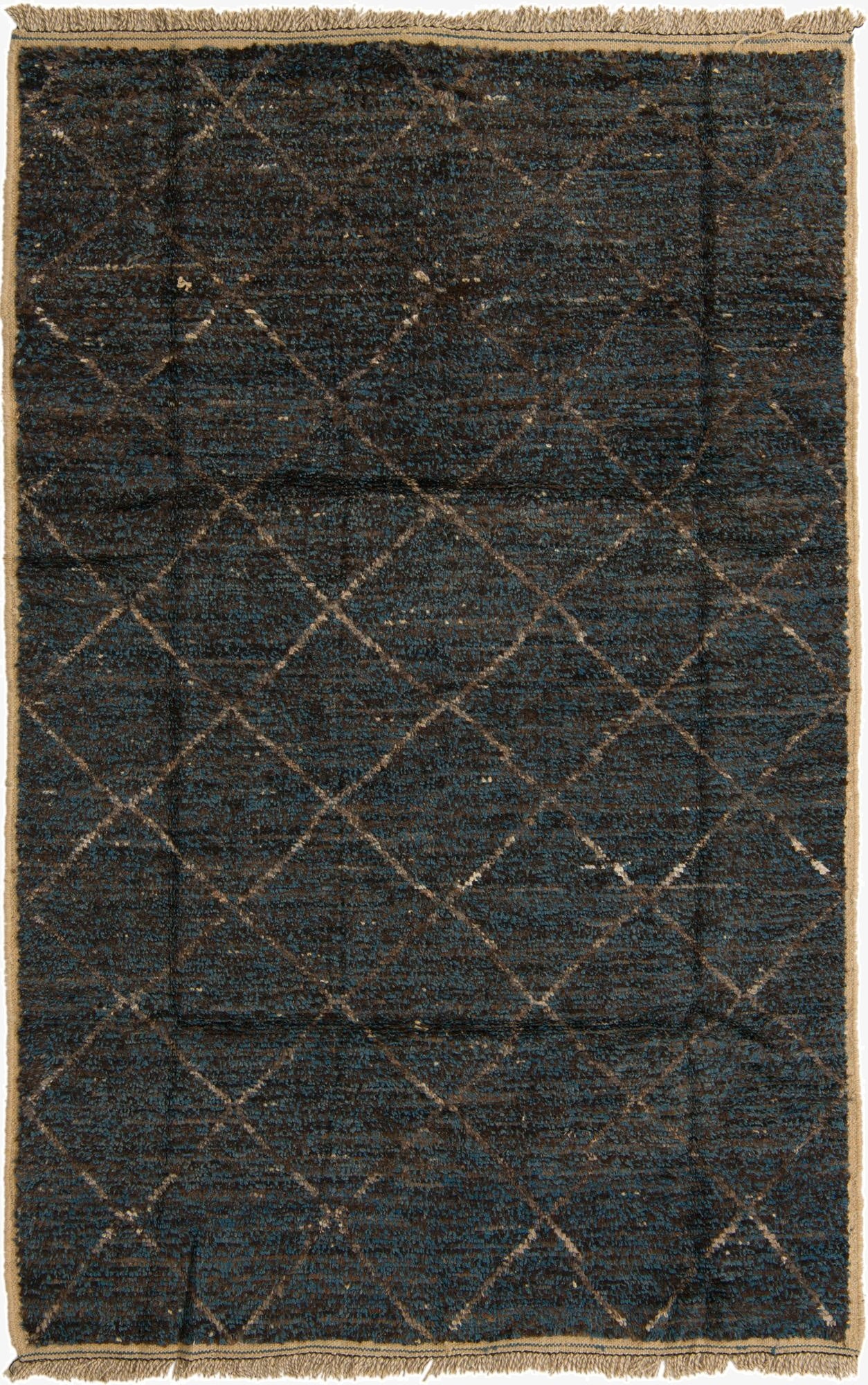  6' 1 x 9' 6  Hand Knotted Moroccan Wool Rug