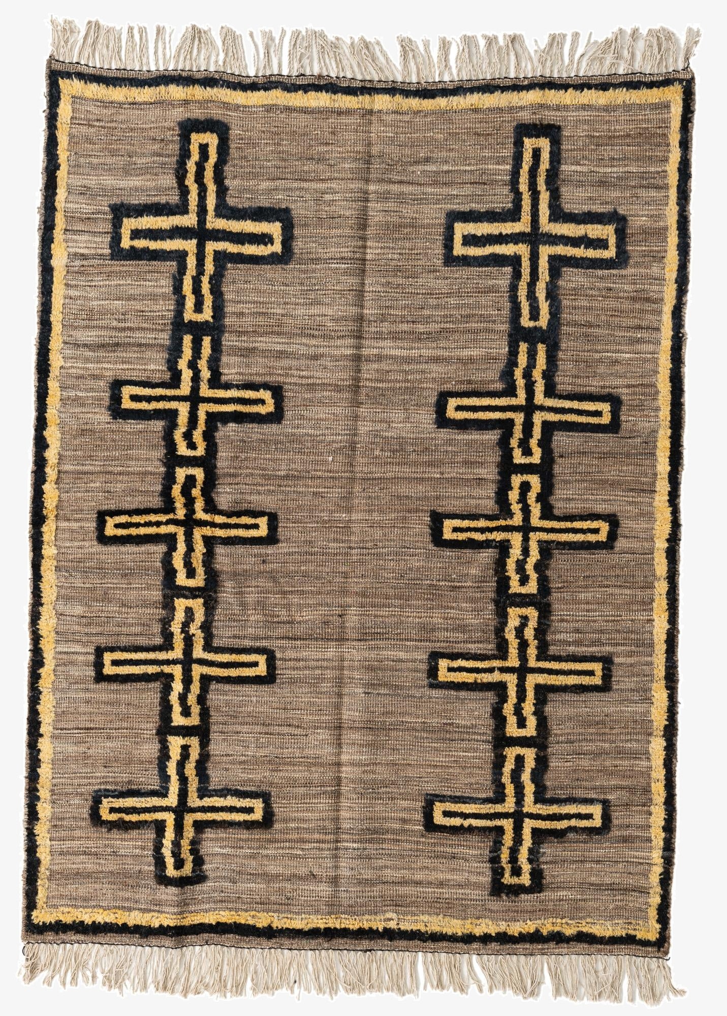  5' 1 x 6' 10  Hand Knotted Moroccan Wool Rug