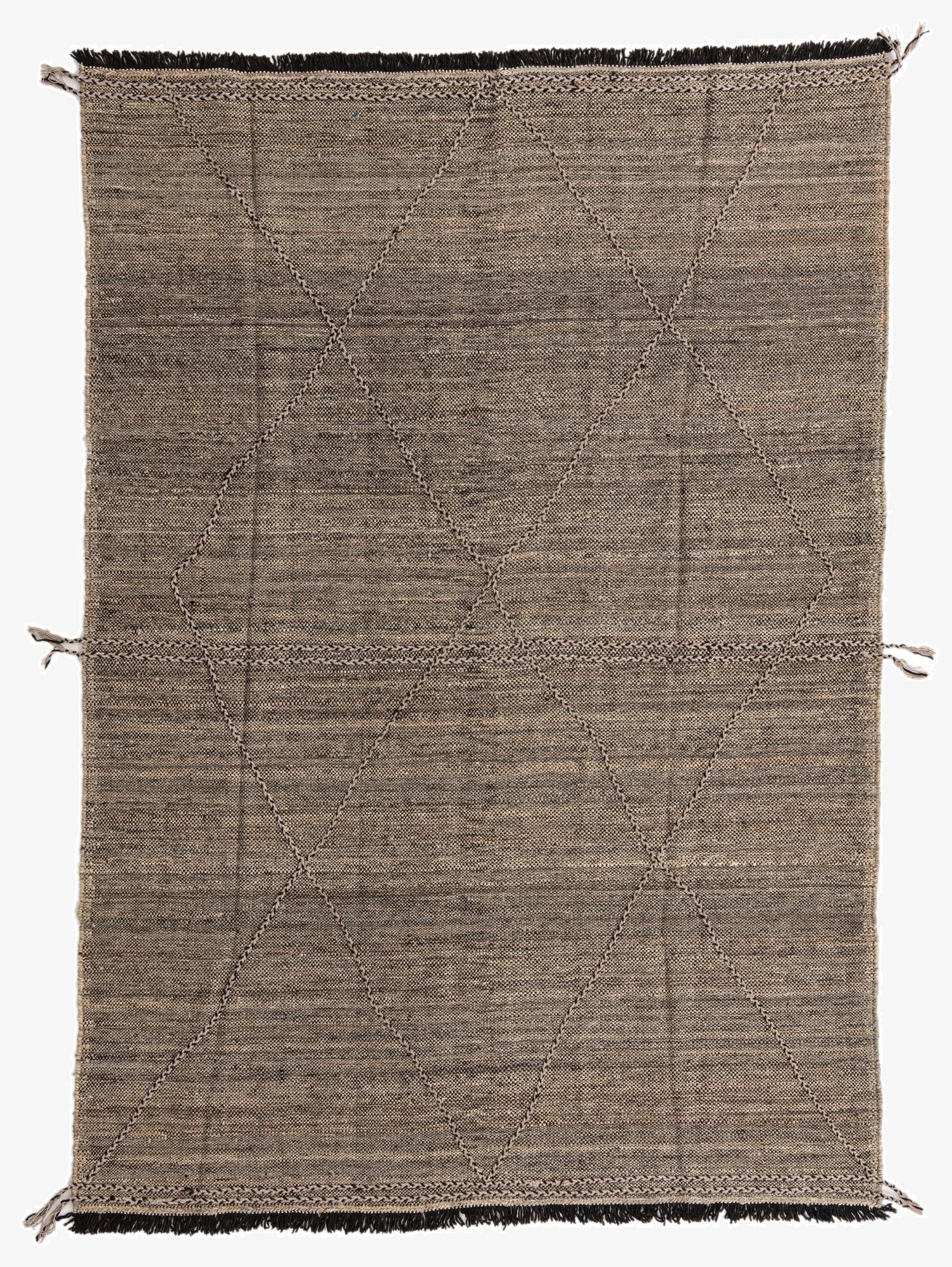  6' 9 x 9' 7  Hand Knotted Moroccan Wool Rug