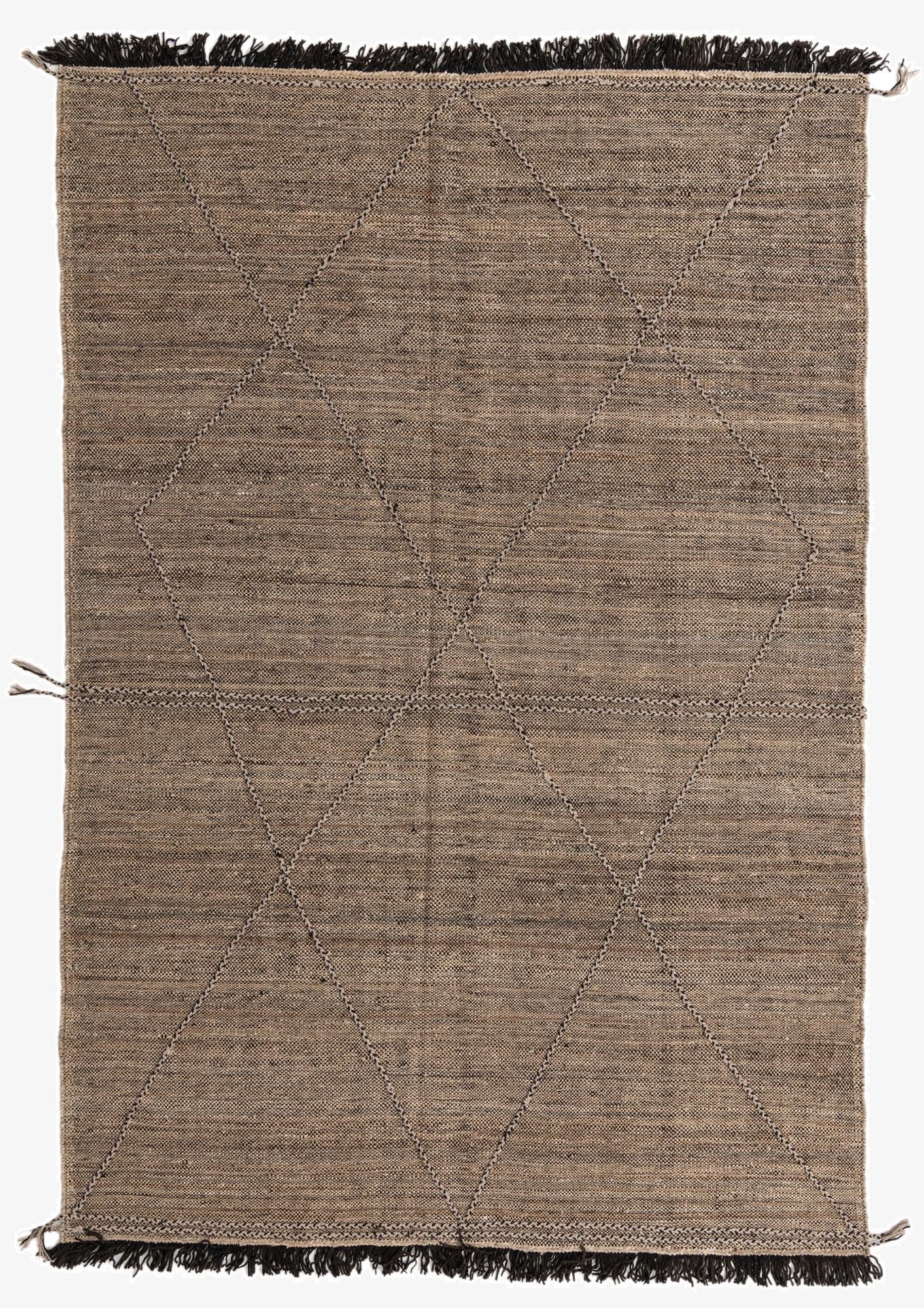  6' 7 x 9' 9  Hand Knotted Moroccan Wool Rug