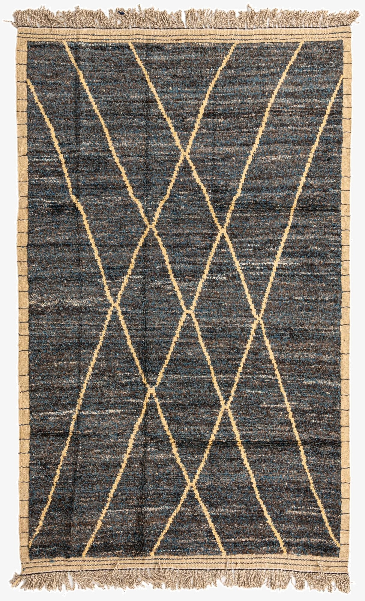  6' x 9' 9  Hand Knotted Moroccan Wool Rug