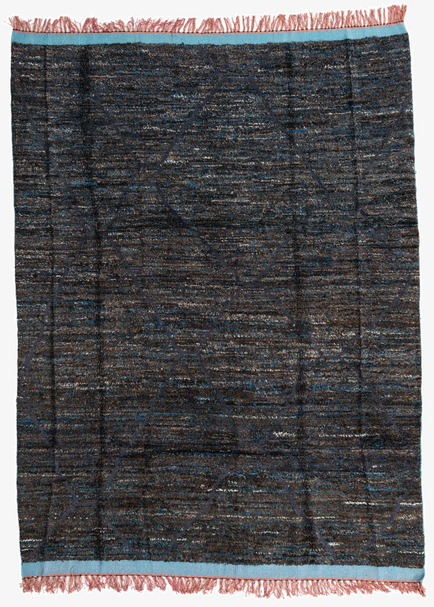  7' 7 x 10' 3  Hand Knotted Moroccan Wool Rug