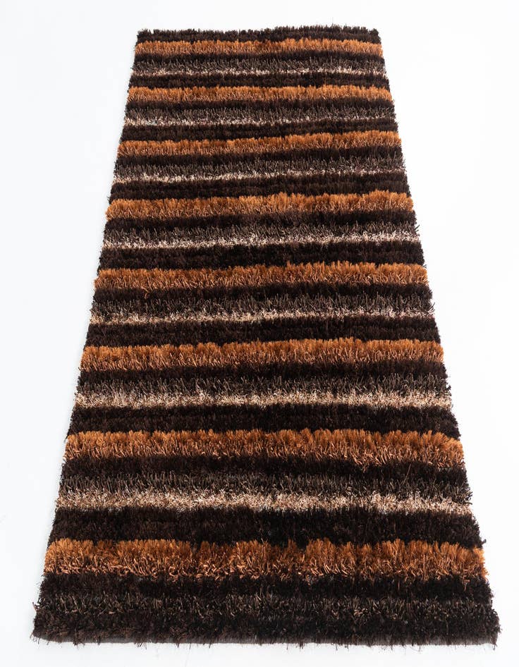 Detail image of  5' 1 x 6' 7  Hand Knotted Multi-Tone Shag Rug