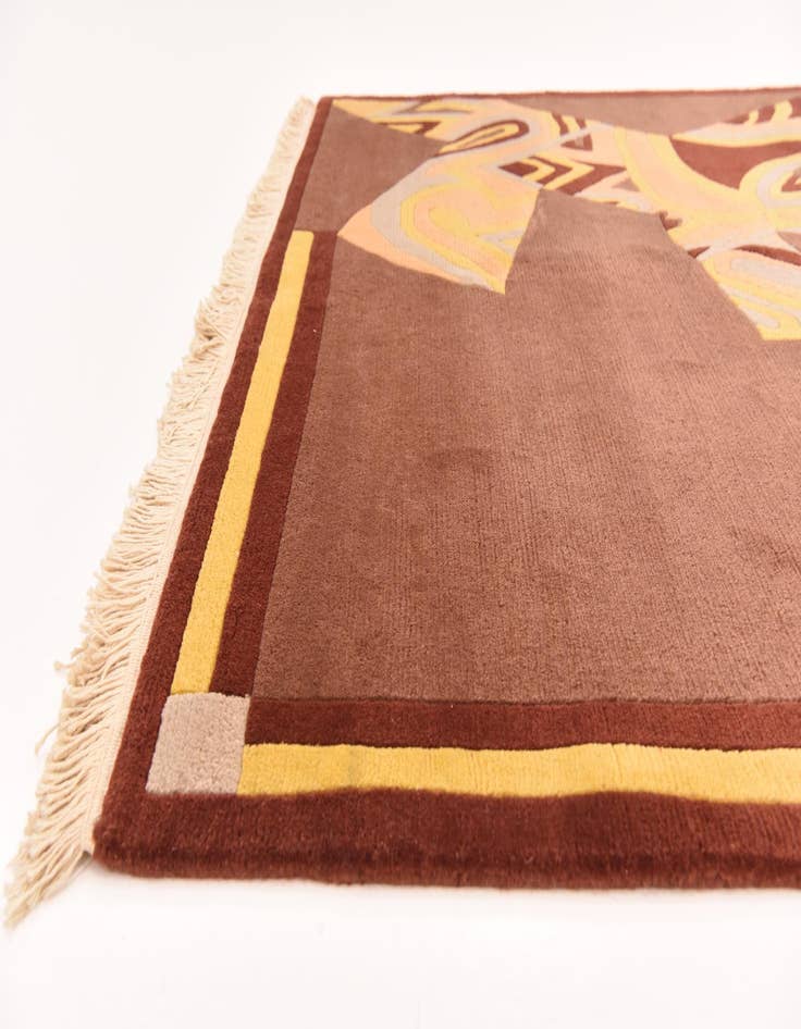 Detail image of  4' 7 x 6' 10  Hand Knotted Nepal Wool Rug