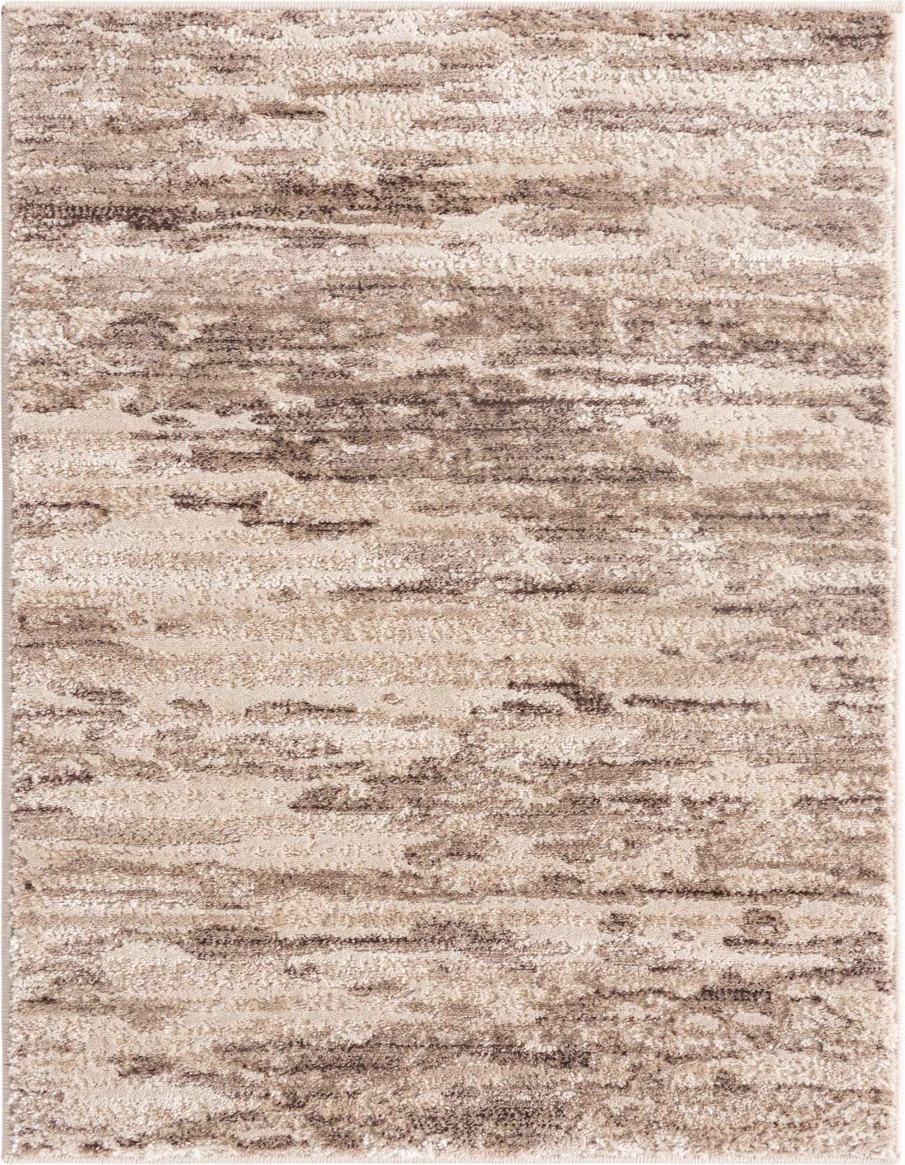 A 2x3 rectangular Rugs.com Oasis rug featuring an abstract coastal pattern in varying shades of brown and tan, with a textured pile.