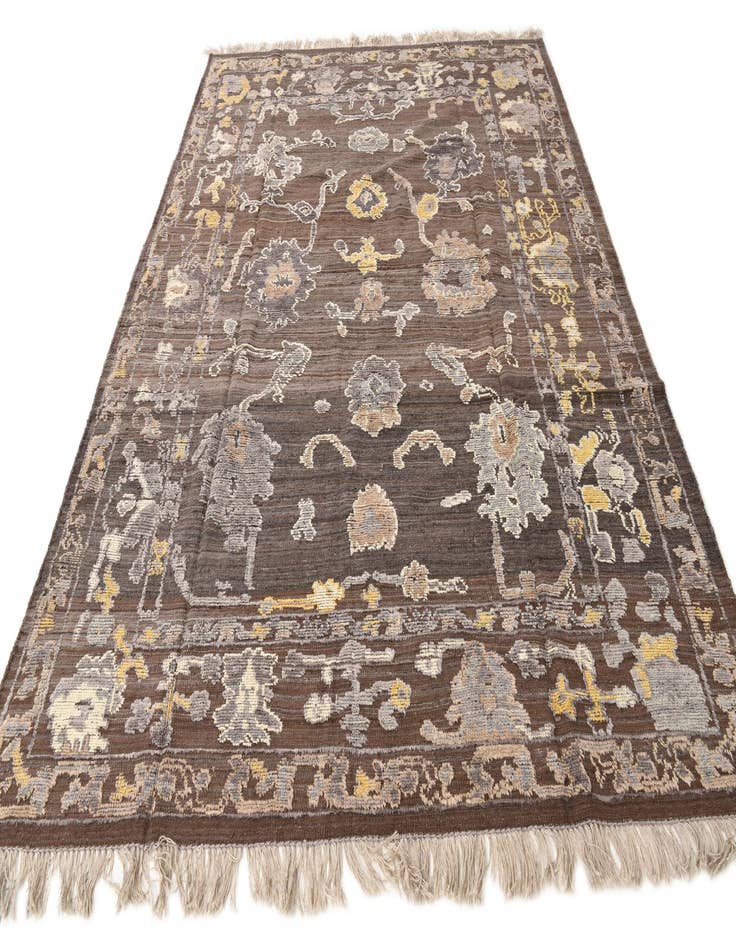 Detail image of  8' x 10' 8  Hand Knotted Oushak Wool Rug