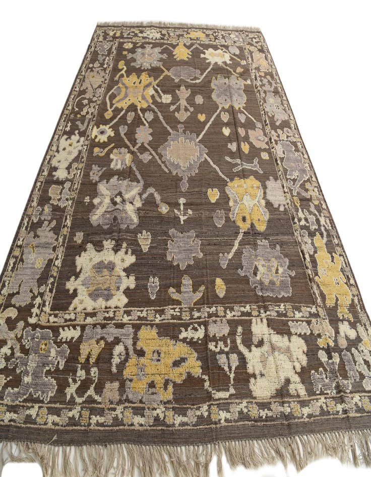 Detail image of  9' 1 x 12'  Hand Knotted Oushak Wool Rug