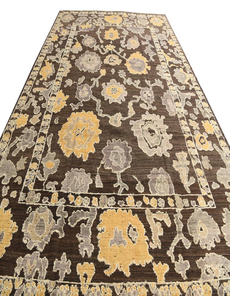 Detail image of  10' 4 x 14' 4  Hand Knotted Oushak Wool Rug