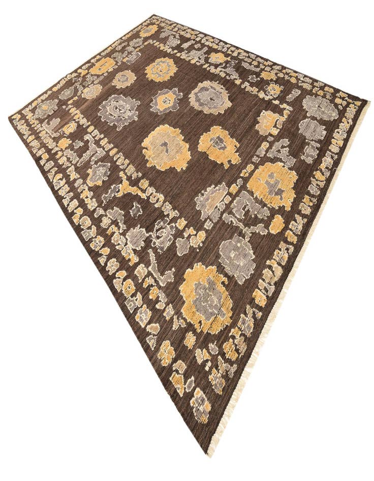 Detail image of  10' x 13' 9  Hand Knotted Oushak Wool Rug