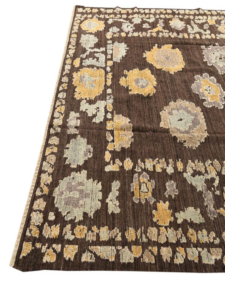 Detail image of  9' 1 x 12'  Hand Knotted Oushak Wool Rug