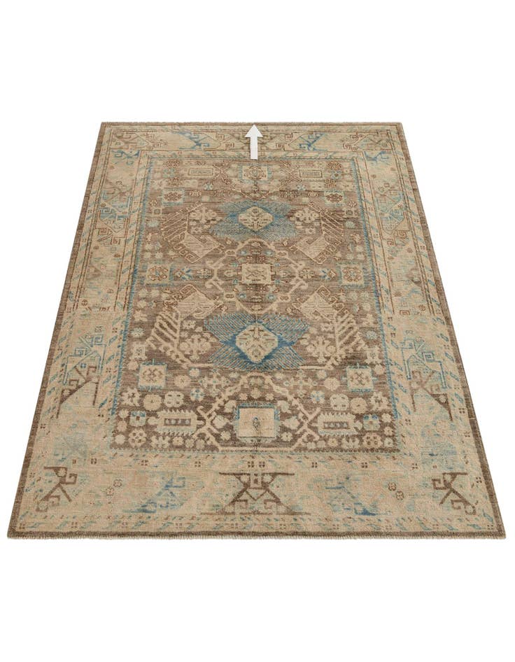 Detail image of  4' 11 x 6' 2  Hand Knotted Oushak Wool Rug