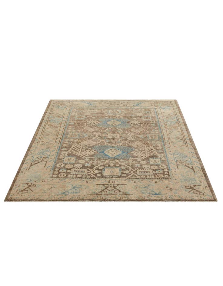 Detail image of  4' 11 x 6' 2  Hand Knotted Oushak Wool Rug