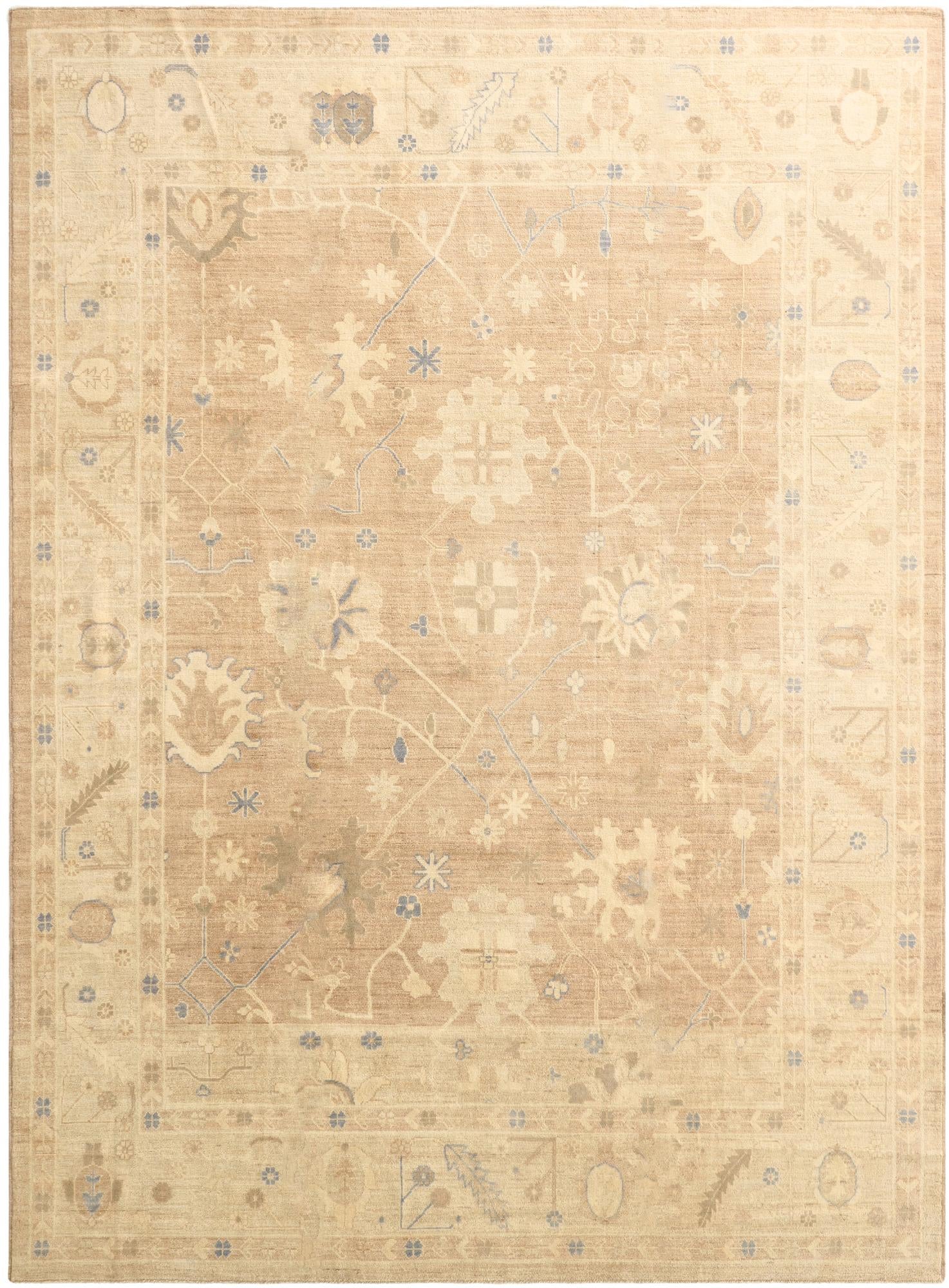 10' x 13' 7 Hand Knotted Oushak Wool Rug