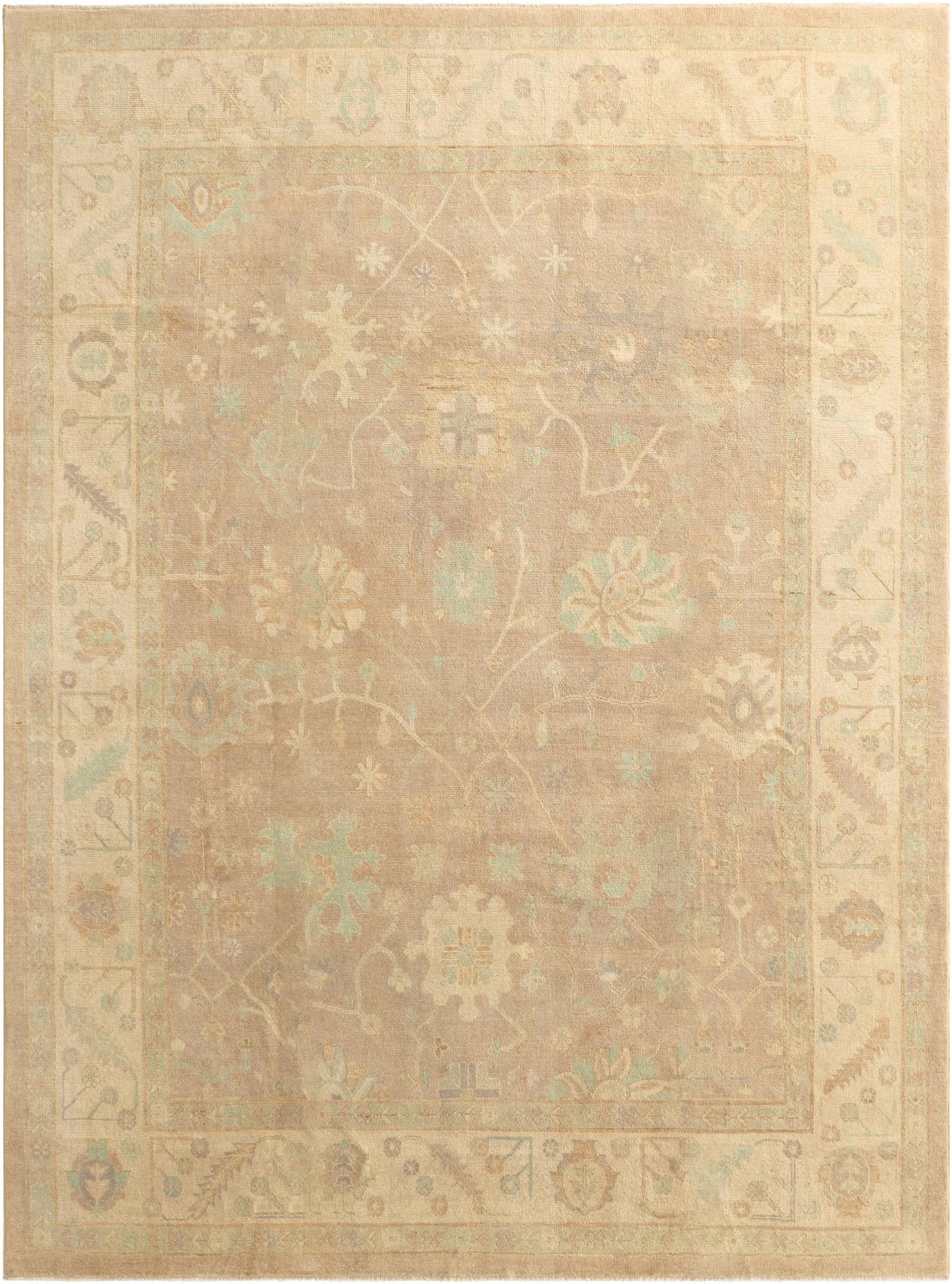 8' 8 x 12' Hand Knotted Oushak Wool Rug