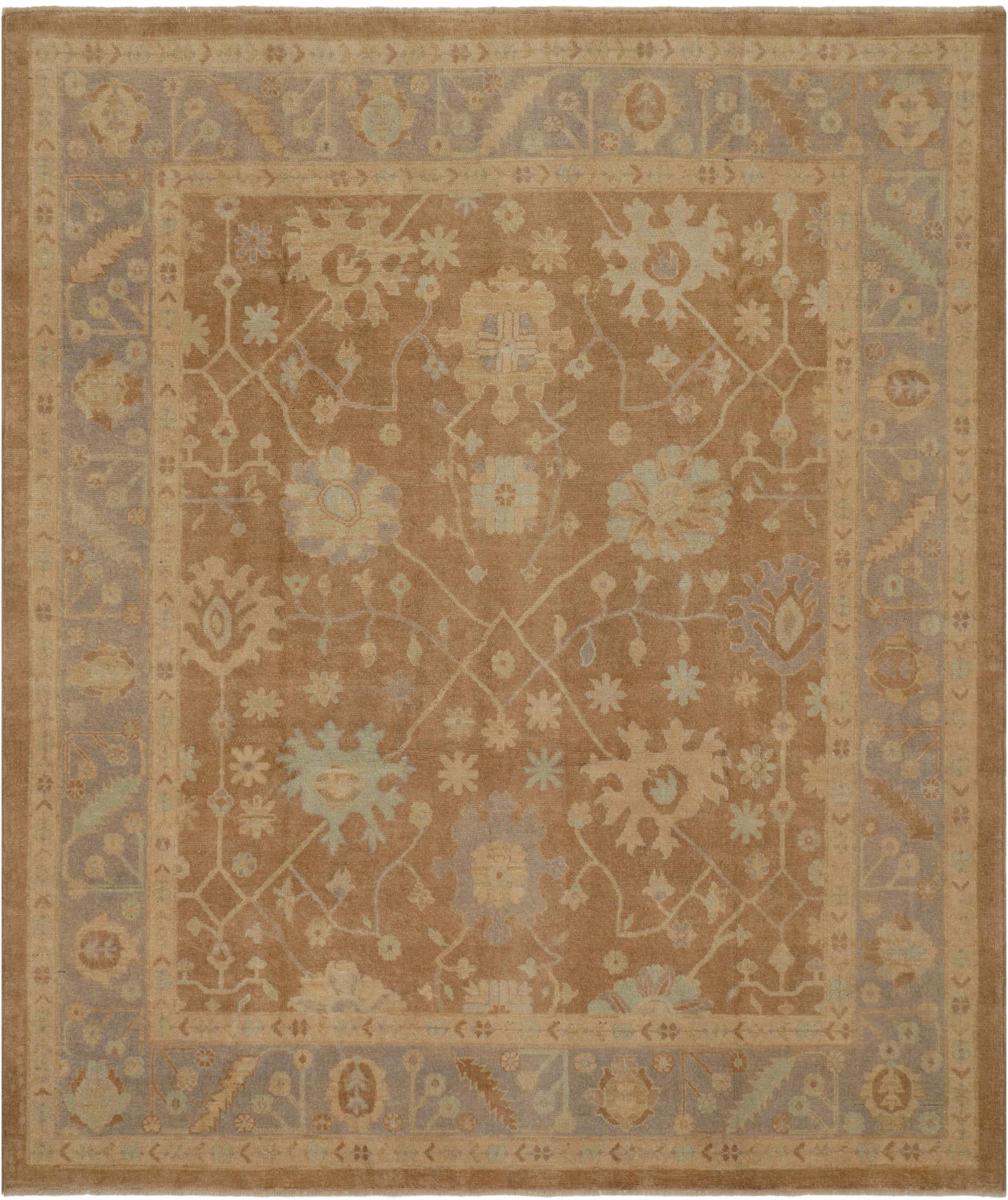 8' 3 x 9' 9 Hand Knotted Oushak Wool Rug