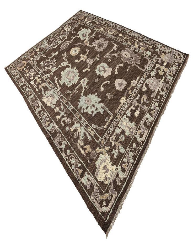 Detail image of  9' 2 x 12'  Hand Knotted Oushak Wool Rug