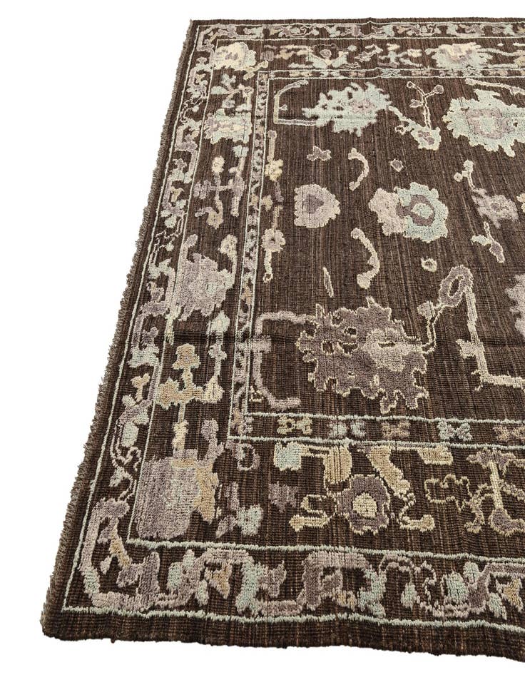 Detail image of  9' 2 x 12'  Hand Knotted Oushak Wool Rug