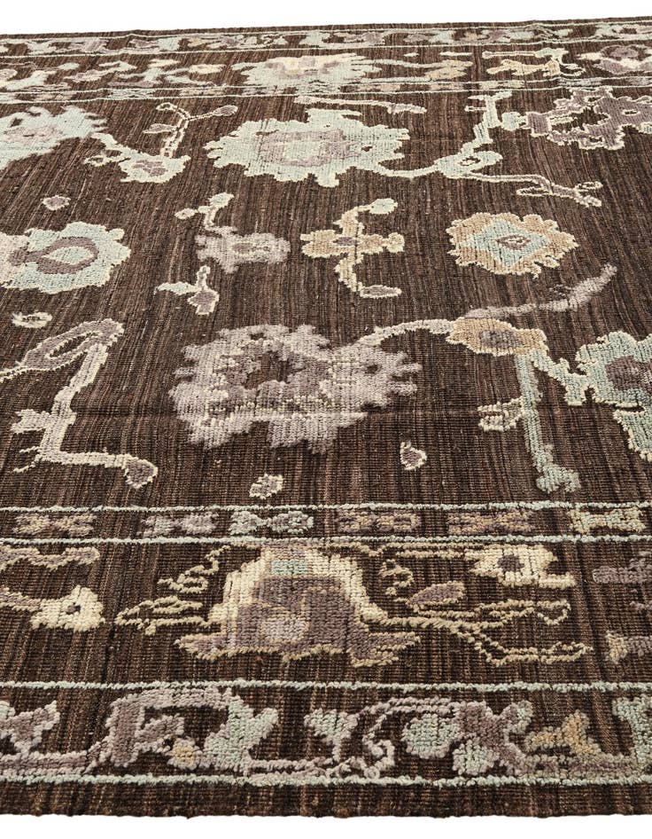 Detail image of  9' 2 x 12'  Hand Knotted Oushak Wool Rug