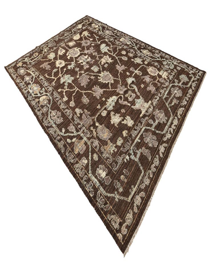 Detail image of  9' 5 x 13'  Hand Knotted Oushak Wool Rug