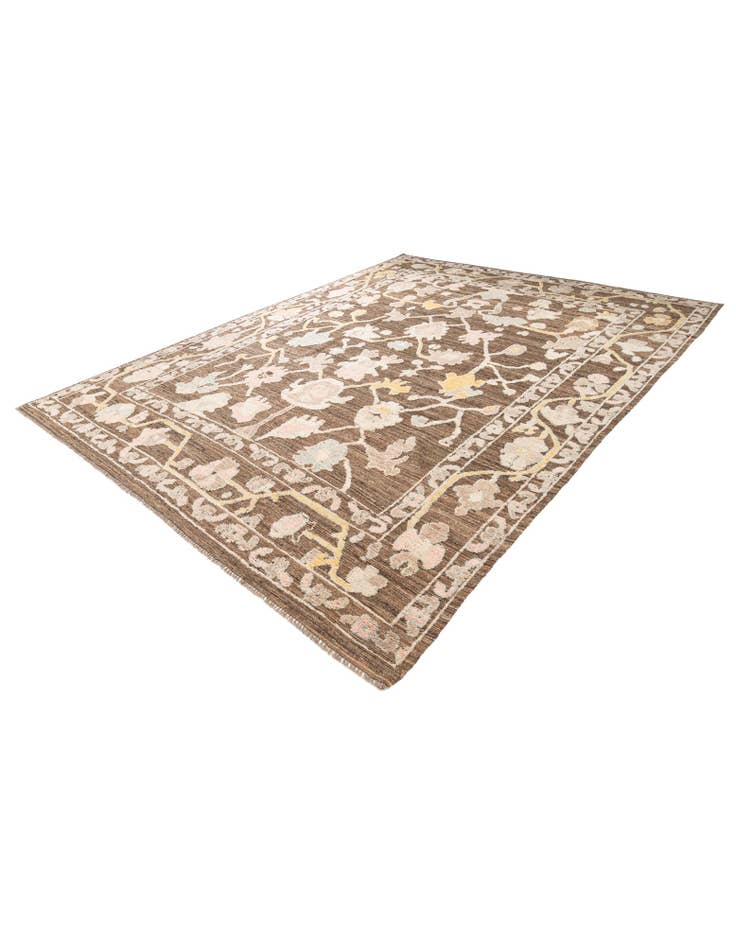 Detail image of  9' 2 x 12'  Hand Knotted Oushak Wool Rug