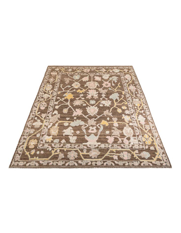 Detail image of  9' 2 x 12'  Hand Knotted Oushak Wool Rug