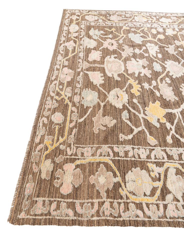 Detail image of  9' 2 x 12'  Hand Knotted Oushak Wool Rug
