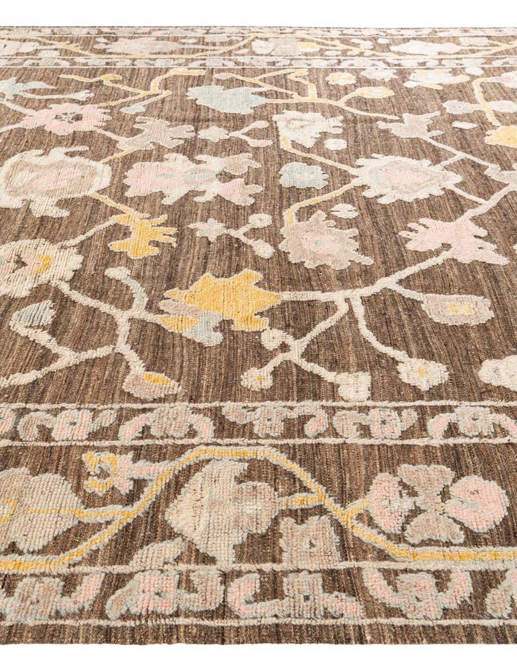 Detail image of  9' 2 x 12'  Hand Knotted Oushak Wool Rug