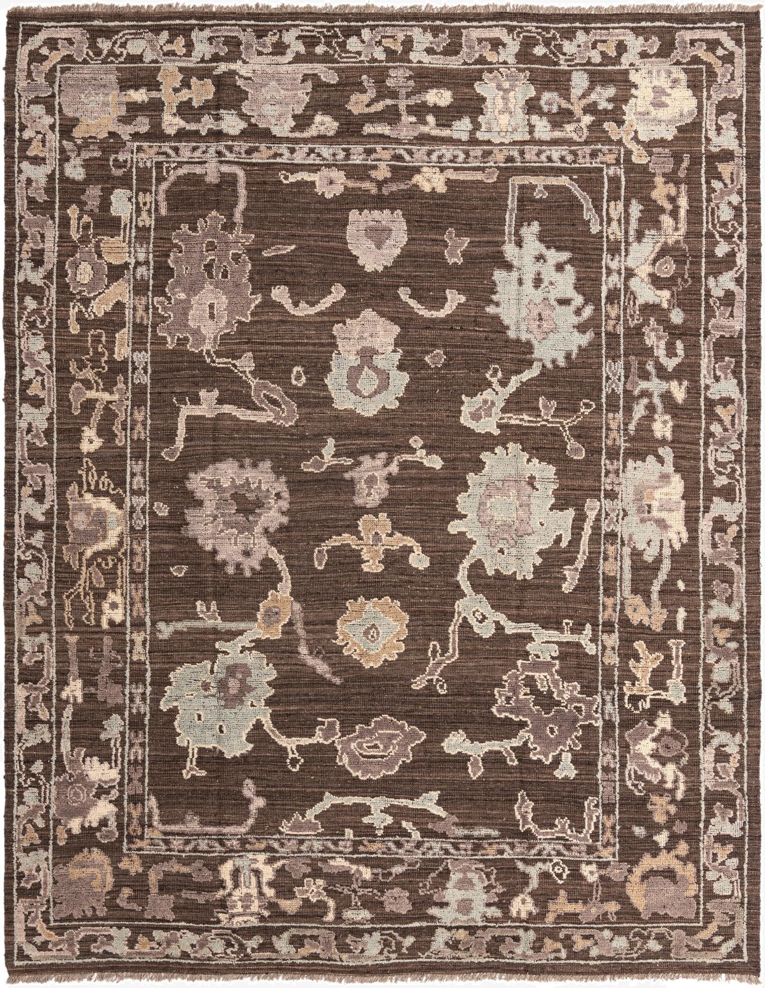  9' 2 x 12'  Hand Knotted Oushak Wool Rug